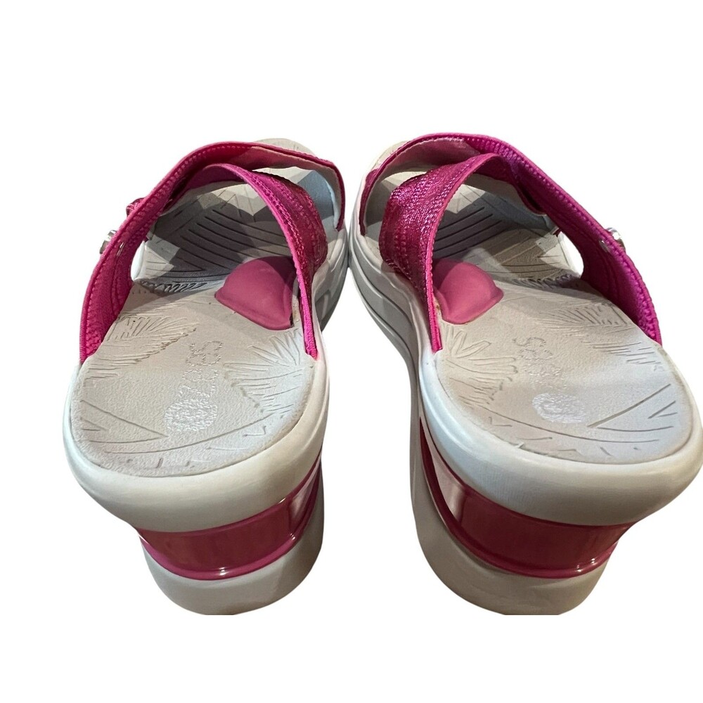 Bzees Hot Pink Metallic Vista Wedge Sporty Slip On Slide Sandals  Size US 7.5 - Picture 10 of 12